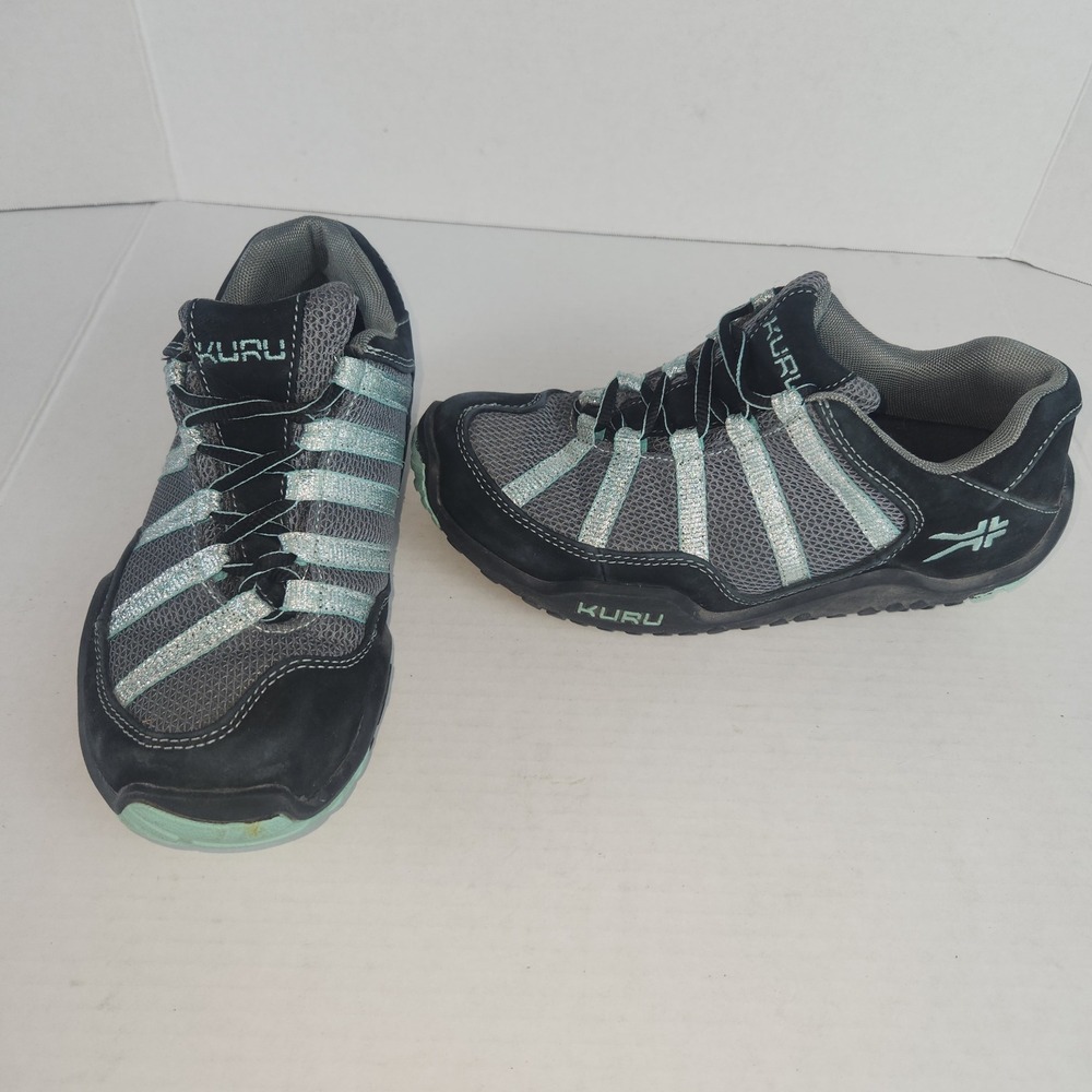 Kuru Chicane Hiking Shoes Womens 6.5 Black Grey Blue Mesh Sneakers 20060865